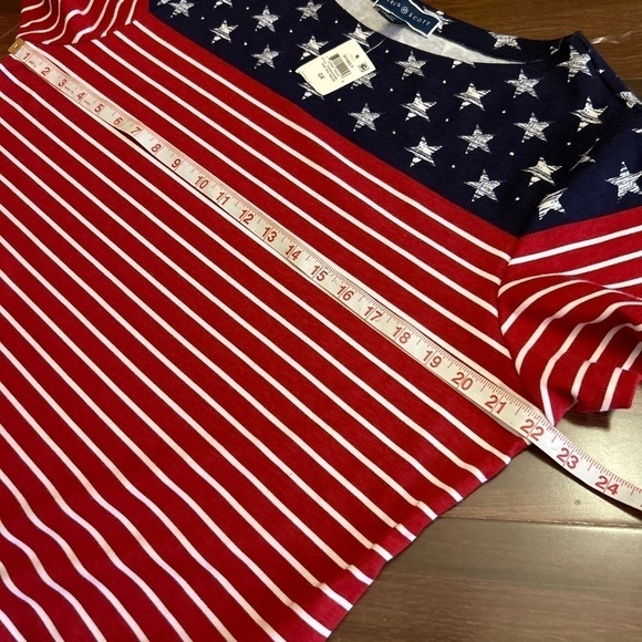 🌿SALE🌿KAREN SCOTT Patriotic Blouse size OX - Picture 4 of 7